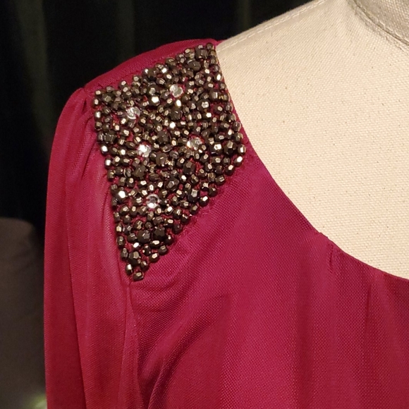 Maurices burgundy statement shoulder blouse - Picture 2 of 9